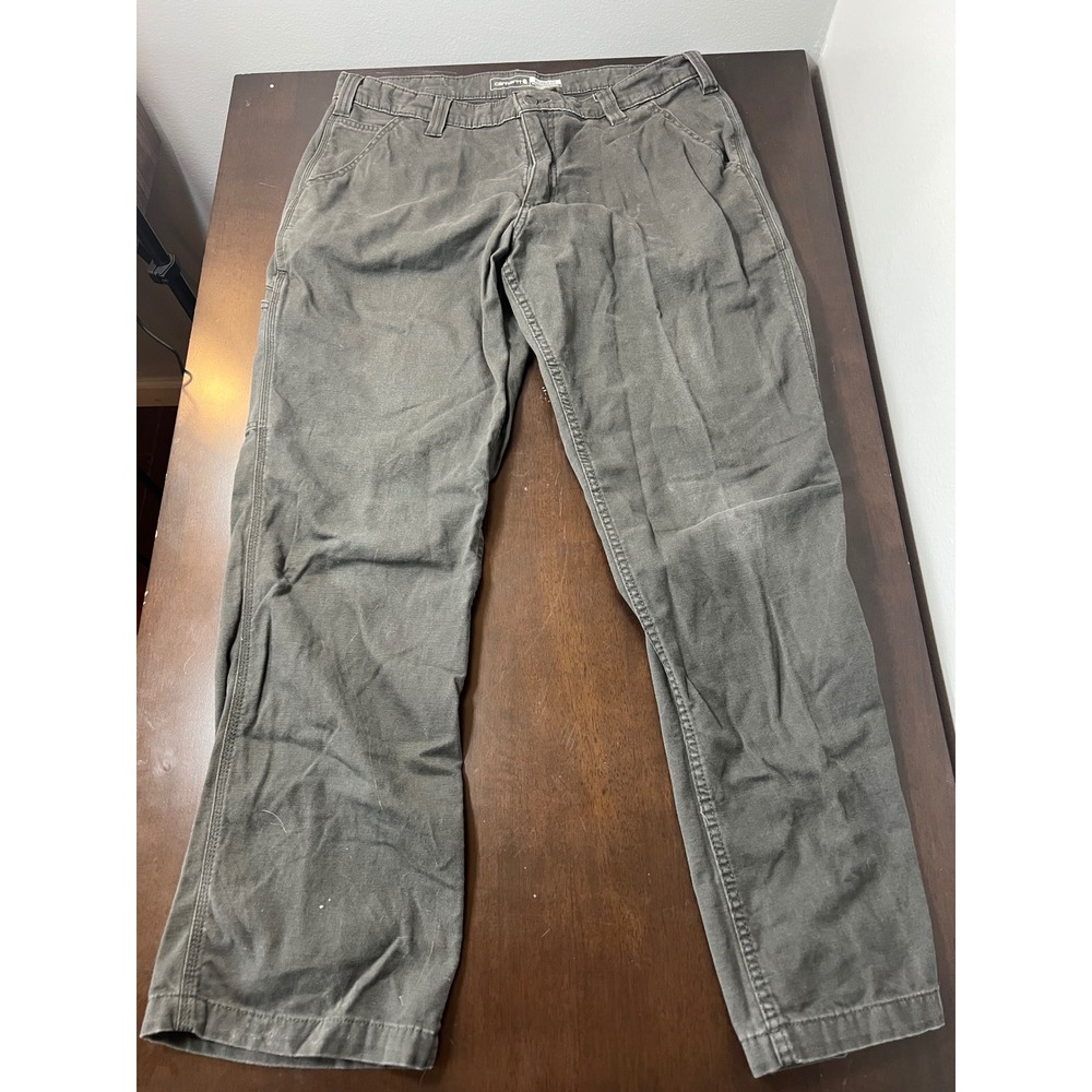 Carhartt Mens Relaxed Fit Canvas Work Pants Gray 36x32 Utility Carpenter Trouser